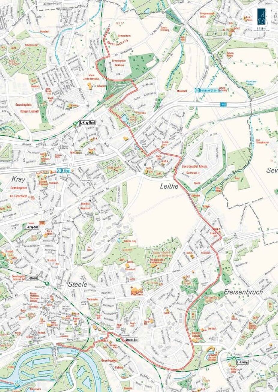 Karte der "Berg Route"