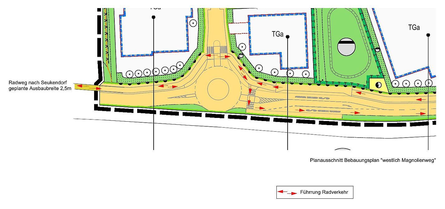 Vorschlag zur Radverkehrsführung Würzburger Str. auf Höhe Bebauungsplan "westlich Magnolienweg"