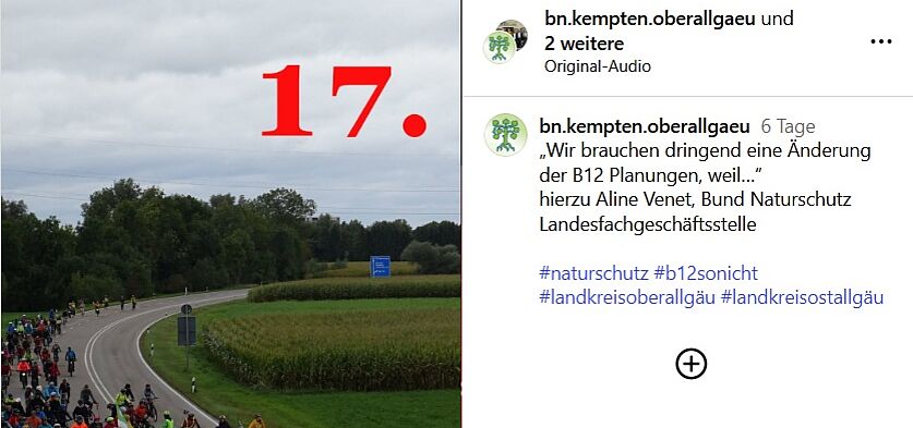 B12-Insta Kalender Screeshot eines Instagram Accounts