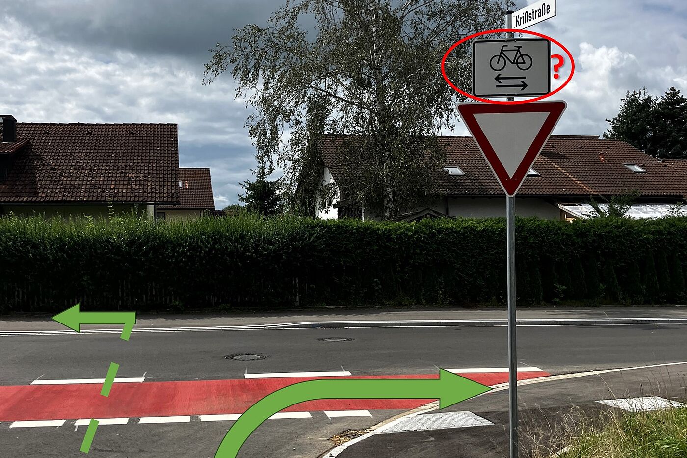 Querung Krißstraße Querung mit Markierung
