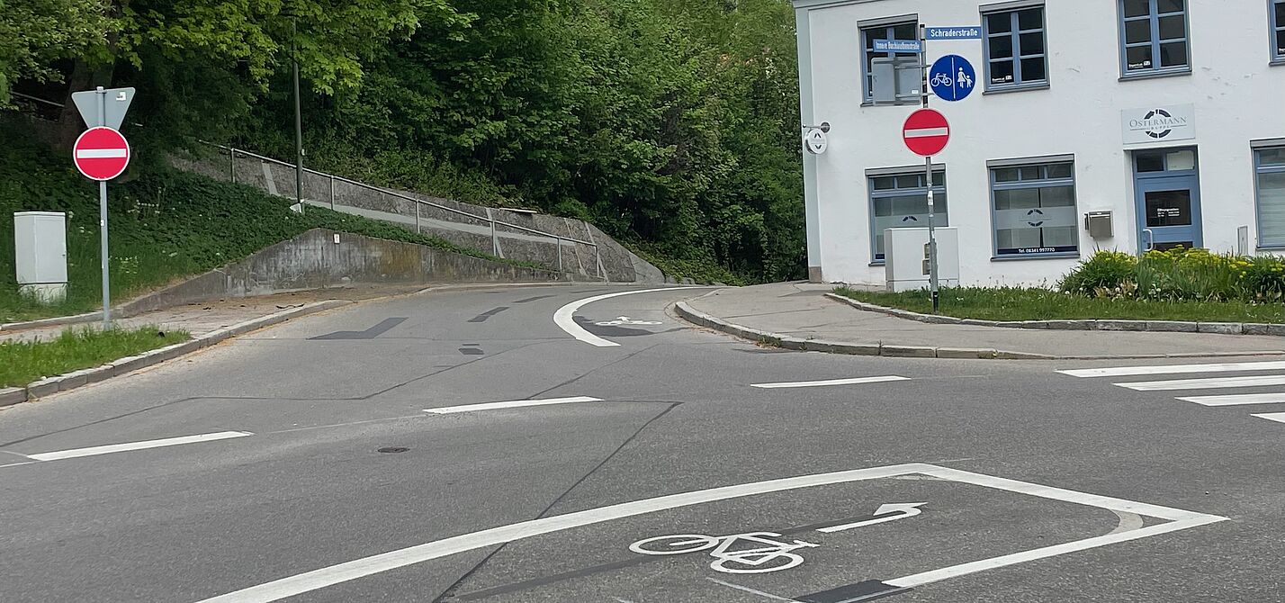 Einbahnstraße für Radfahrer frei